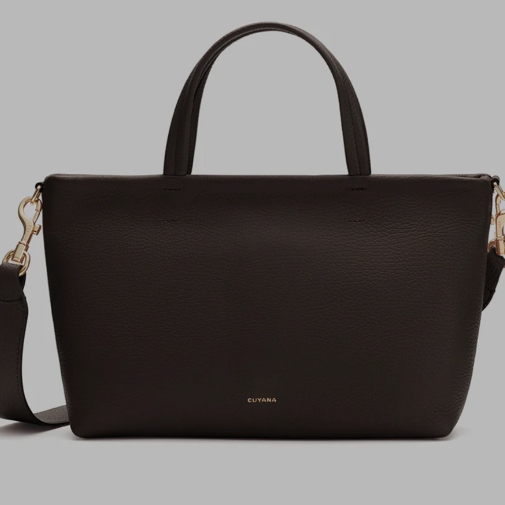 Cuyana Burgundy/Brown Leather Shoulder Bag